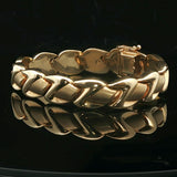 14k Yellow Gold 20g Ladies 12mm Fancy Link Bracelet Italy 7"