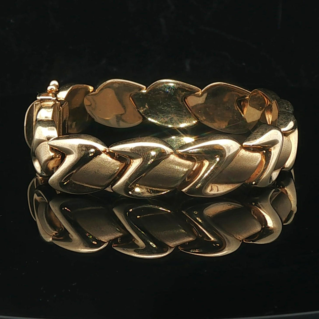 14k Yellow Gold 20g Ladies 12mm Fancy Link Bracelet Italy 7"