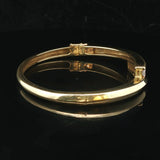 18k Yellow Gold and 1cttw Diamond Solid Heavy 30g Bypass Bangle Bracelet 6.5"