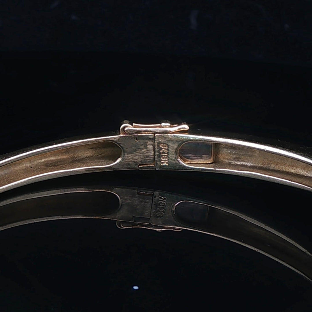 18k Yellow Gold and 1cttw Diamond Solid Heavy 30g Bypass Bangle Bracelet 6.5"