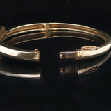 18k Yellow Gold and 1cttw Diamond Solid Heavy 30g Bypass Bangle Bracelet 6.5"