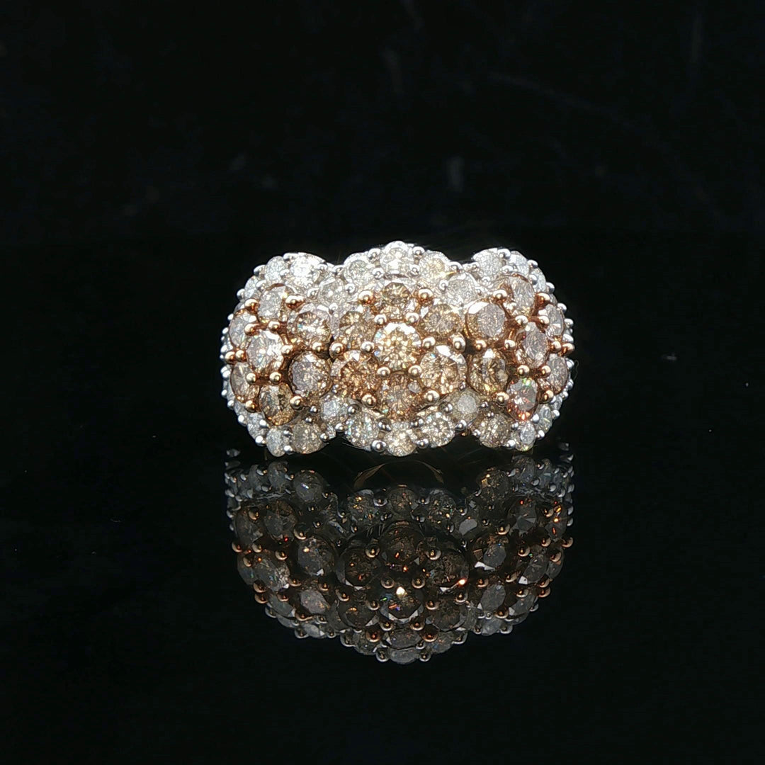 10k Yellow Gold 3cttw Chocolate and White Diamond Ring Size 7