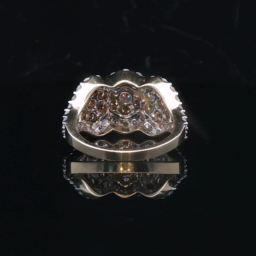 10k Yellow Gold 3cttw Chocolate and White Diamond Ring Size 7