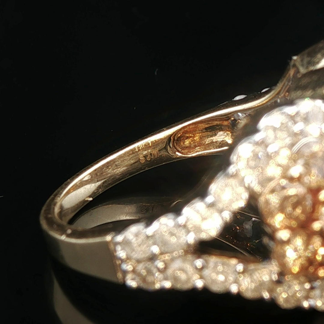 10k Yellow Gold 3cttw Chocolate and White Diamond Ring Size 7