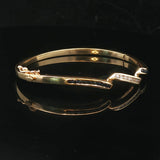 14k Yellow Gold Blue Sapphire and Diamond 15.6g Bangle Bracelet 6.5"