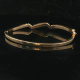 14k Yellow Gold Blue Sapphire and Diamond 15.6g Bangle Bracelet 6.5"