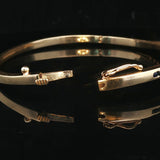14k Yellow Gold Blue Sapphire and Diamond 15.6g Bangle Bracelet 6.5"