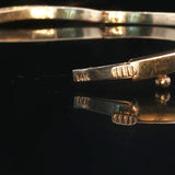 14k Yellow Gold Blue Sapphire and Diamond 15.6g Bangle Bracelet 6.5"