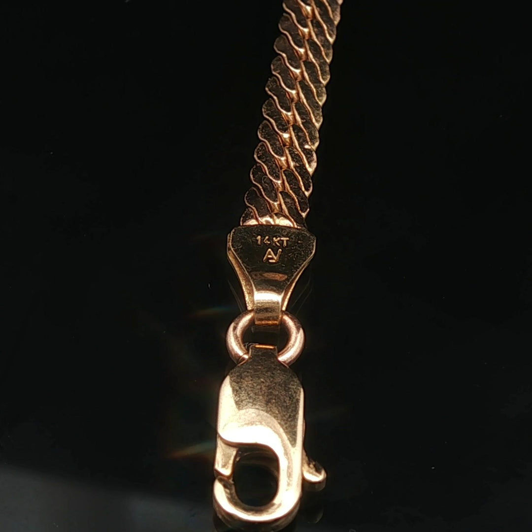 14k Yellow Gold and 1cttw Diamond Bar Flattened Curb Link Bracelet Italy 6.25"