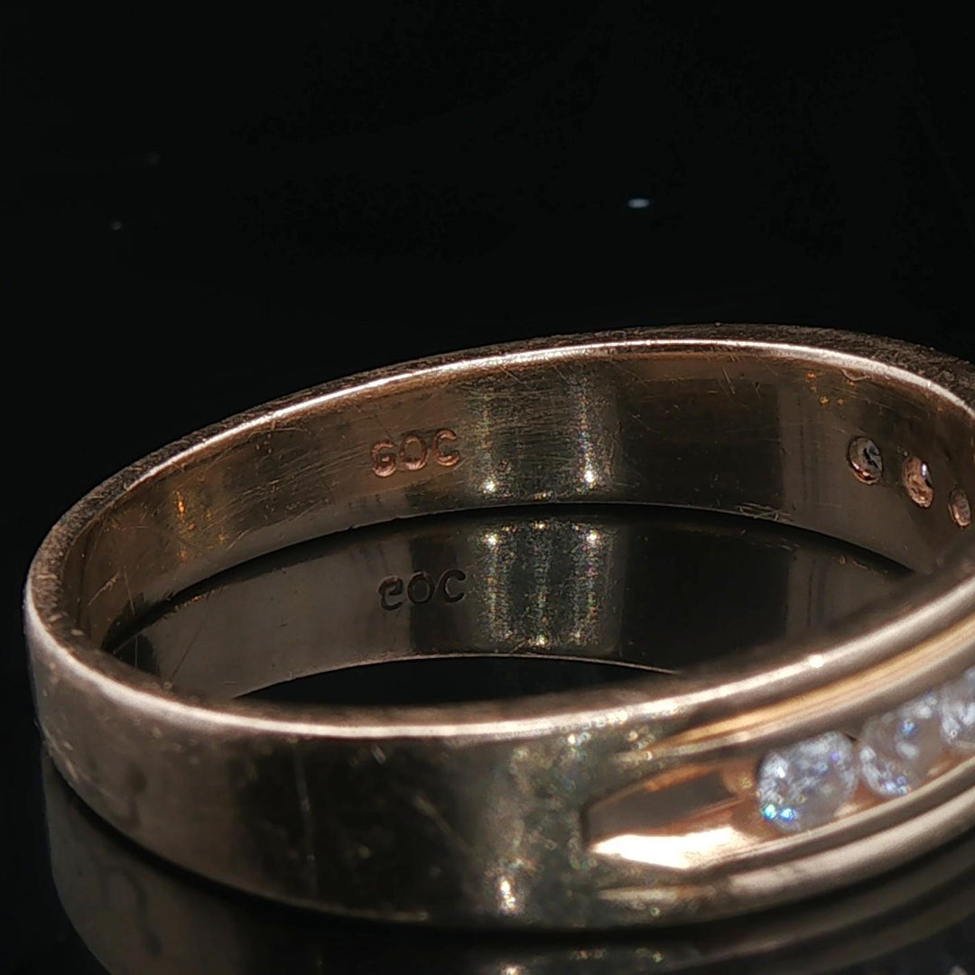 14k Yellow Gold and 0.50cttw Channel Set Diamond Men's Band Ring Size 11.5