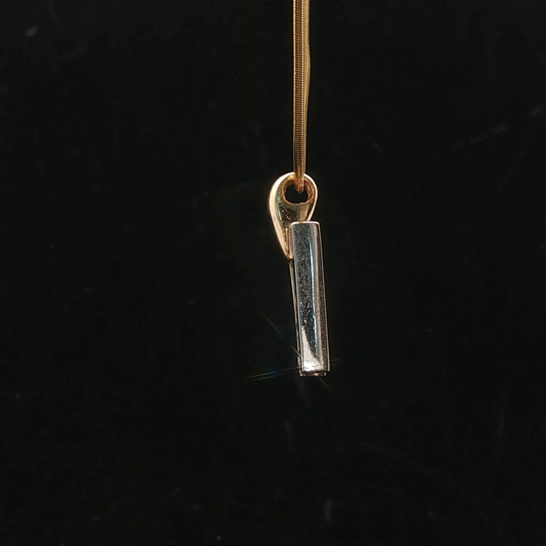 14k Yellow and White Gold 0.25cttw Diamond Slide Pendant Snake Link Necklace 16"