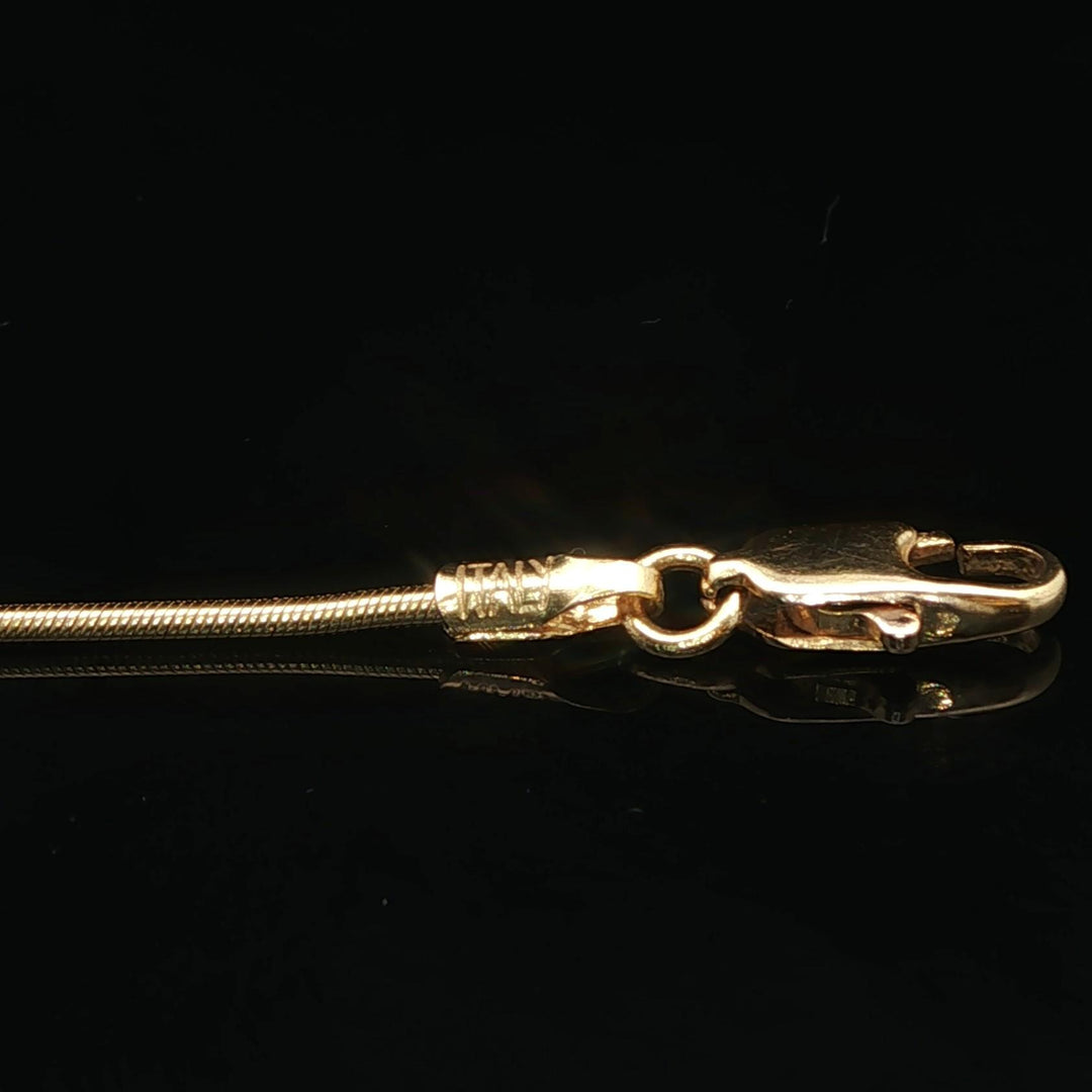 14k Yellow and White Gold 0.25cttw Diamond Slide Pendant Snake Link Necklace 16"