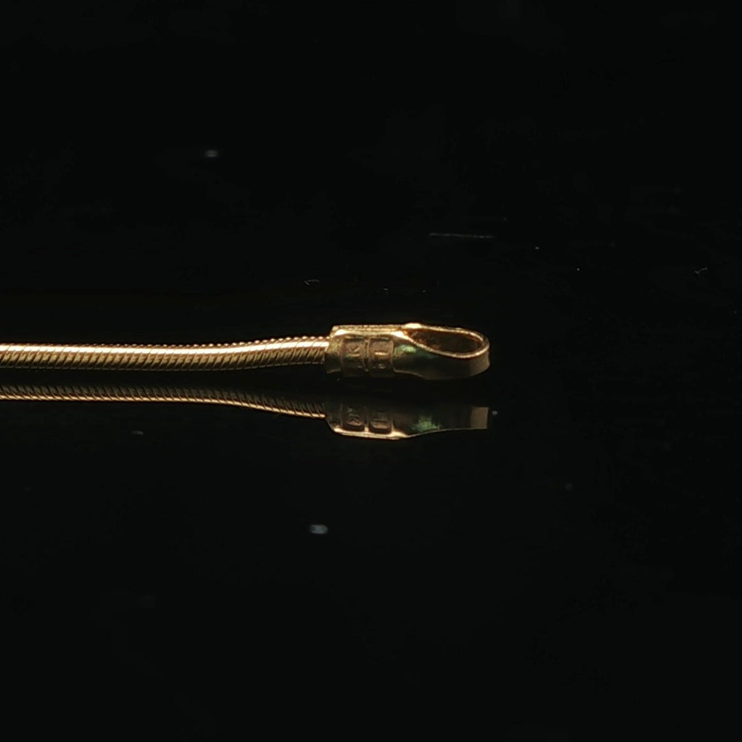 14k Yellow and White Gold 0.25cttw Diamond Slide Pendant Snake Link Necklace 16"