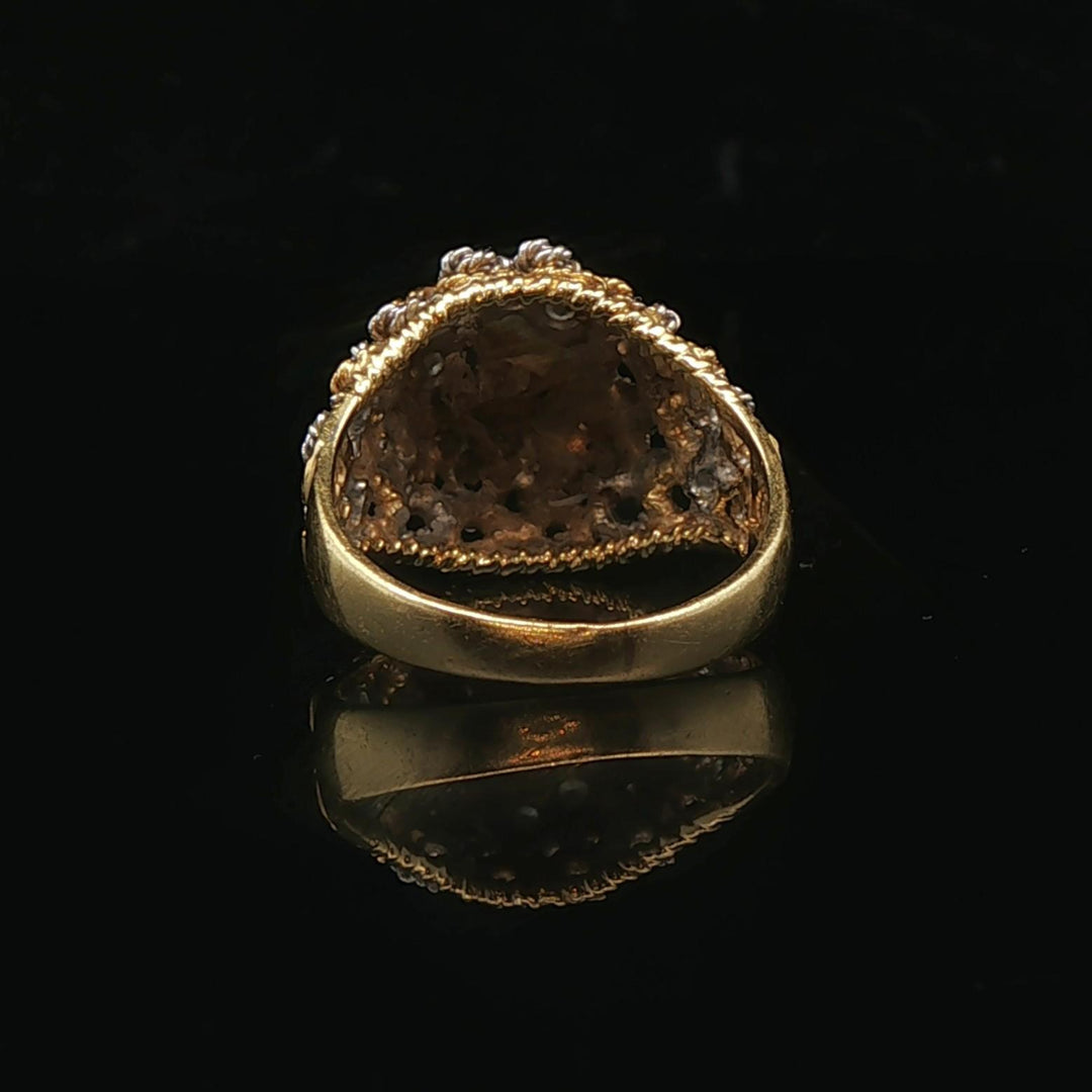 18k Yellow and White Gold 0.25cttw Diamond Vintage Ladies Ring Size 5.5
