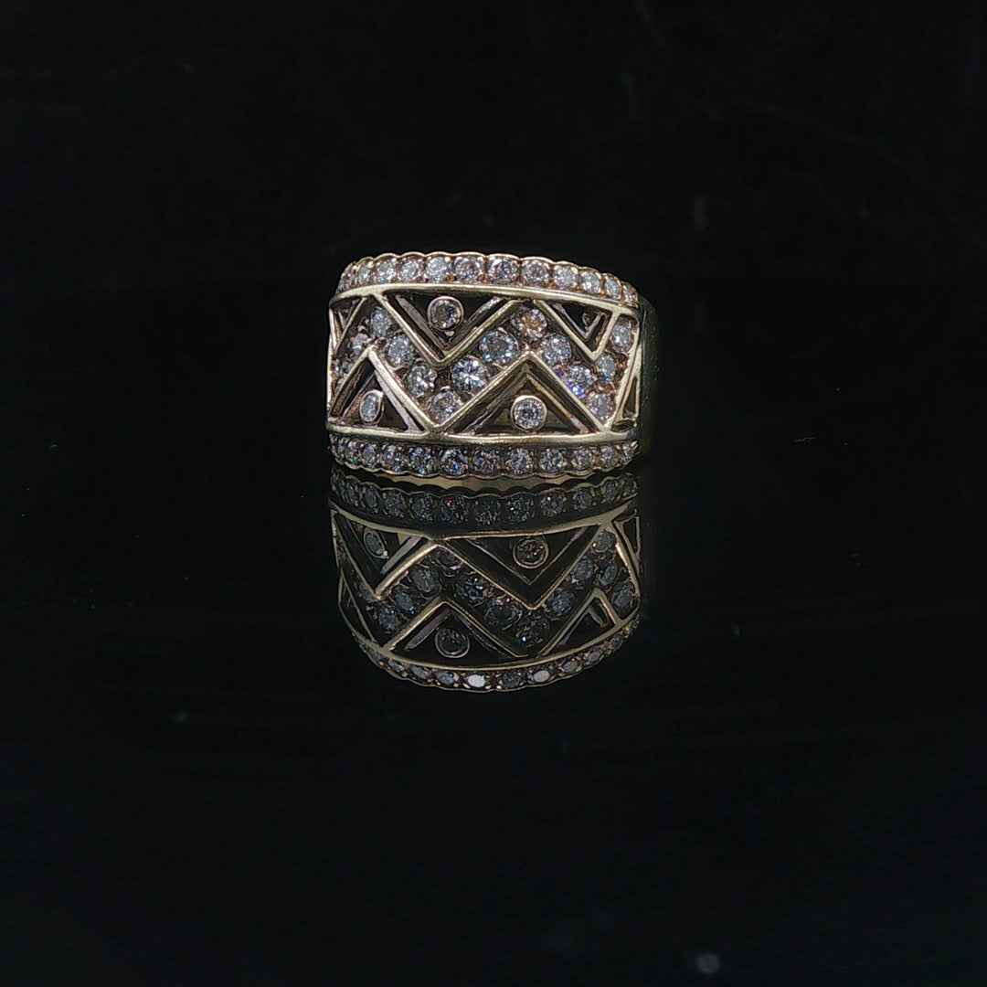 14k Yellow Gold and 1cttw Diamond Ladies Vintage Band Ring Size 6.25