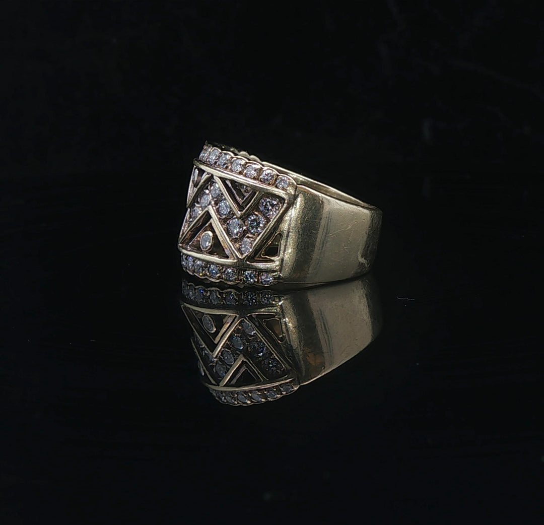 14k Yellow Gold and 1cttw Diamond Ladies Vintage Band Ring Size 6.25