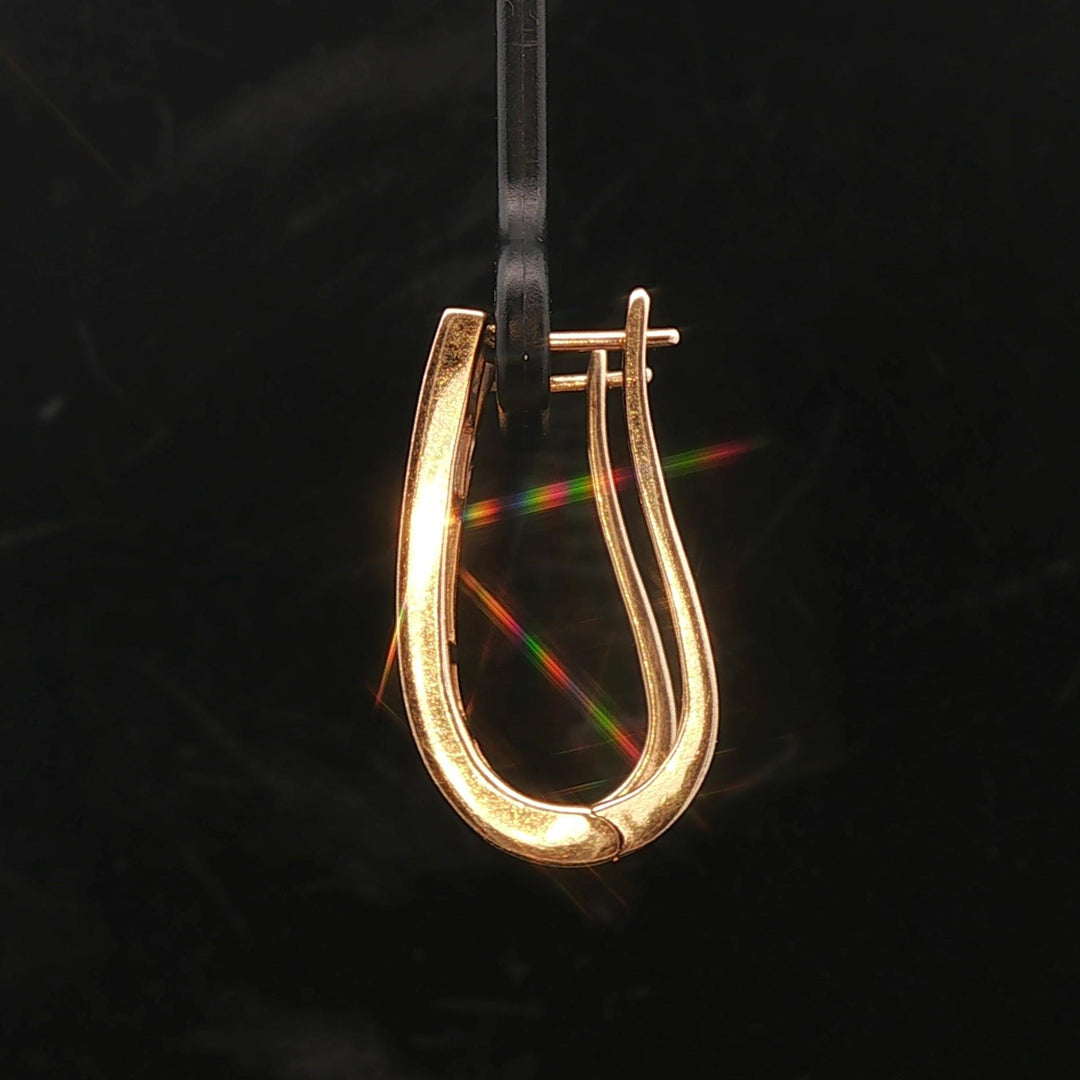 14k Yellow Gold and 1cttw Princess Cut Diamond Hoop Earrings 1"
