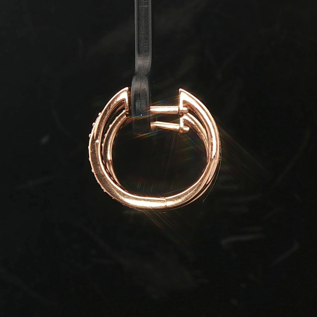 14k Rose Gold and 0.25cttw Diamond Crossover Huggie Earrings