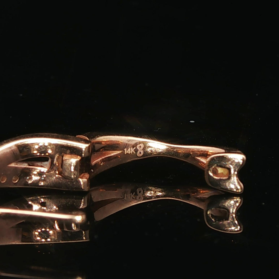 14k Rose Gold and 0.25cttw Diamond Crossover Huggie Earrings
