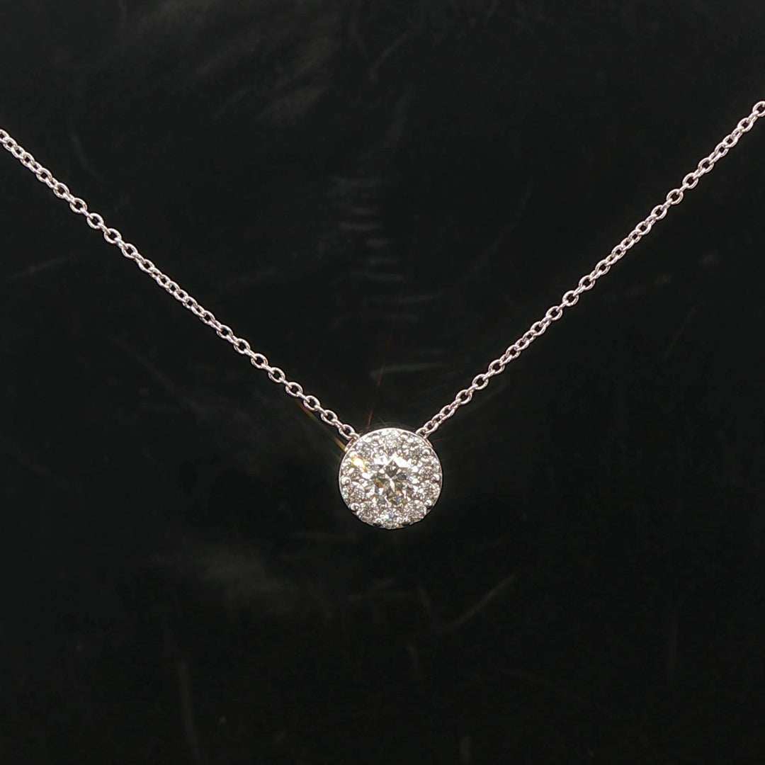 Hearts on Fire 18k White Gold and 0.46cttw Diamond Cluster Pendant Necklace