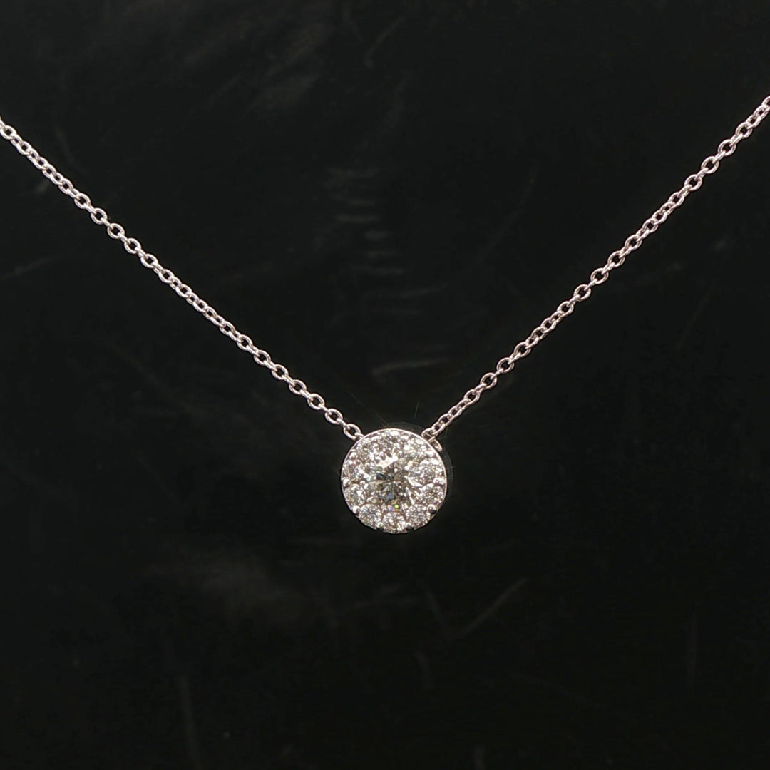 Hearts on Fire 18k White Gold and 0.46cttw Diamond Cluster Pendant Necklace
