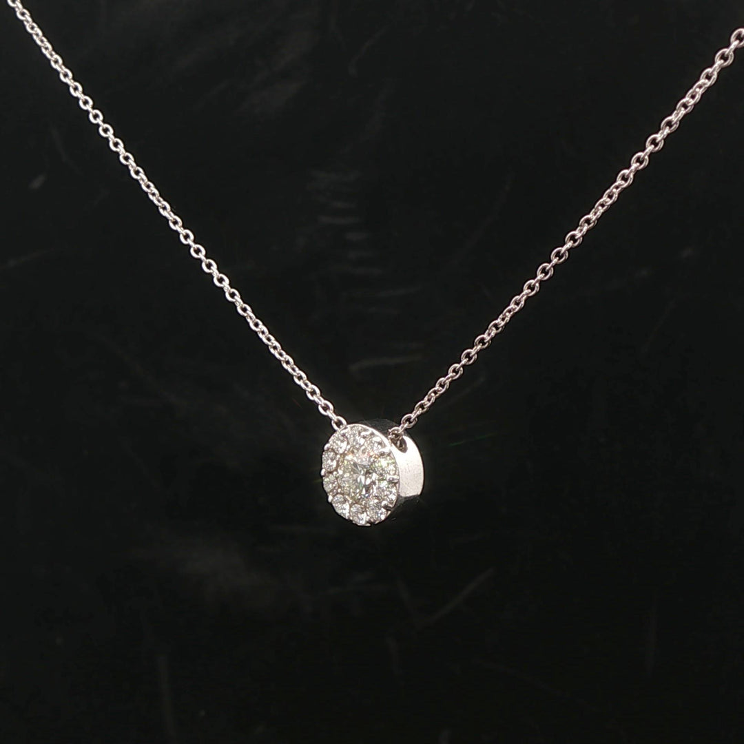 Hearts on Fire 18k White Gold and 0.46cttw Diamond Cluster Pendant Necklace
