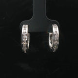 14k White Gold and 0.30cttw Diamond Hoop Huggie Earrings