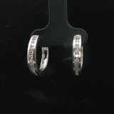 14k White Gold and 0.30cttw Diamond Hoop Huggie Earrings