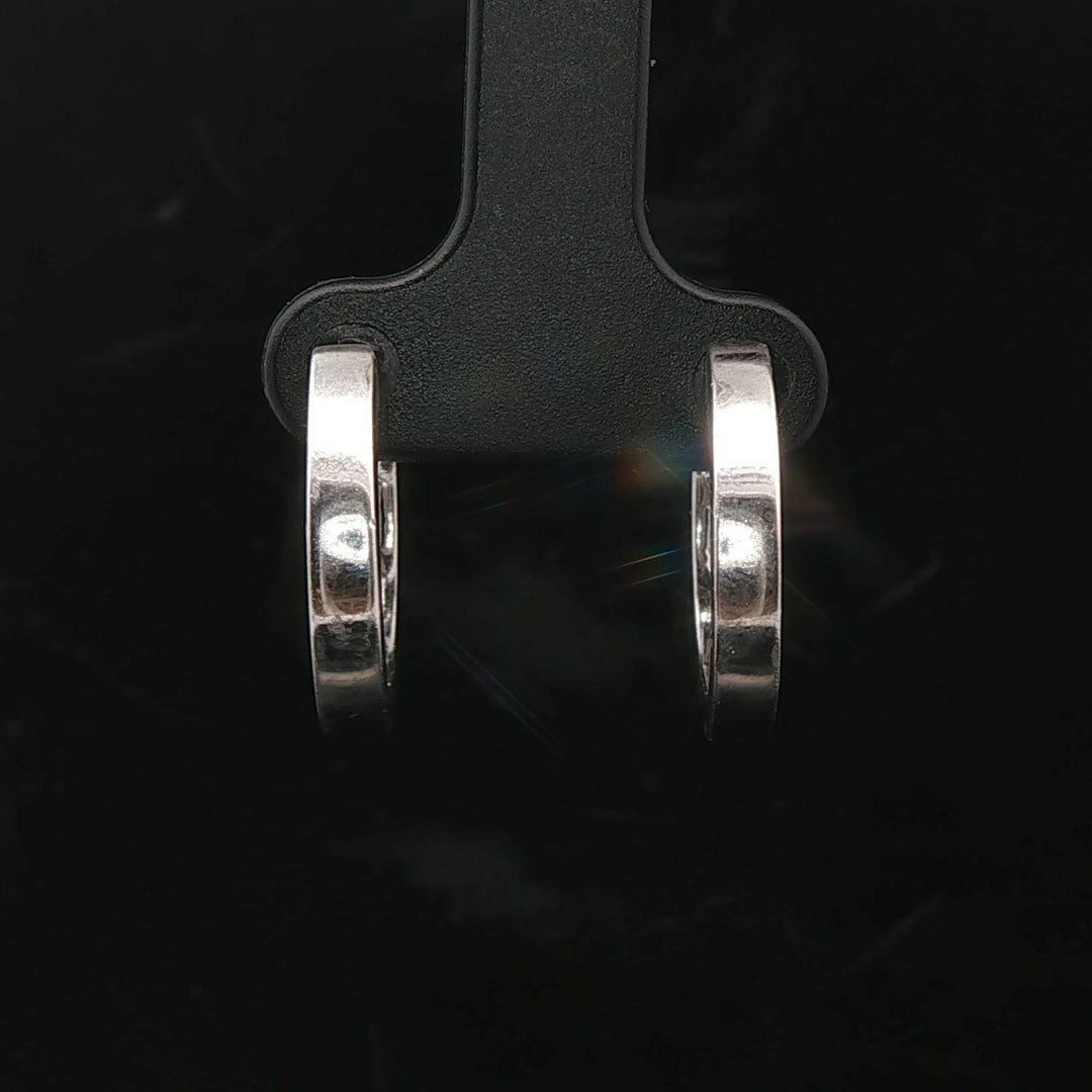 14k White Gold and 0.30cttw Diamond Hoop Huggie Earrings