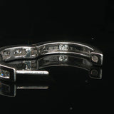 14k White Gold and 0.30cttw Diamond Hoop Huggie Earrings