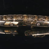 14k Yellow and White Gold 1cttw Diamond Scalloped Bar Link Bracelet 6.75"