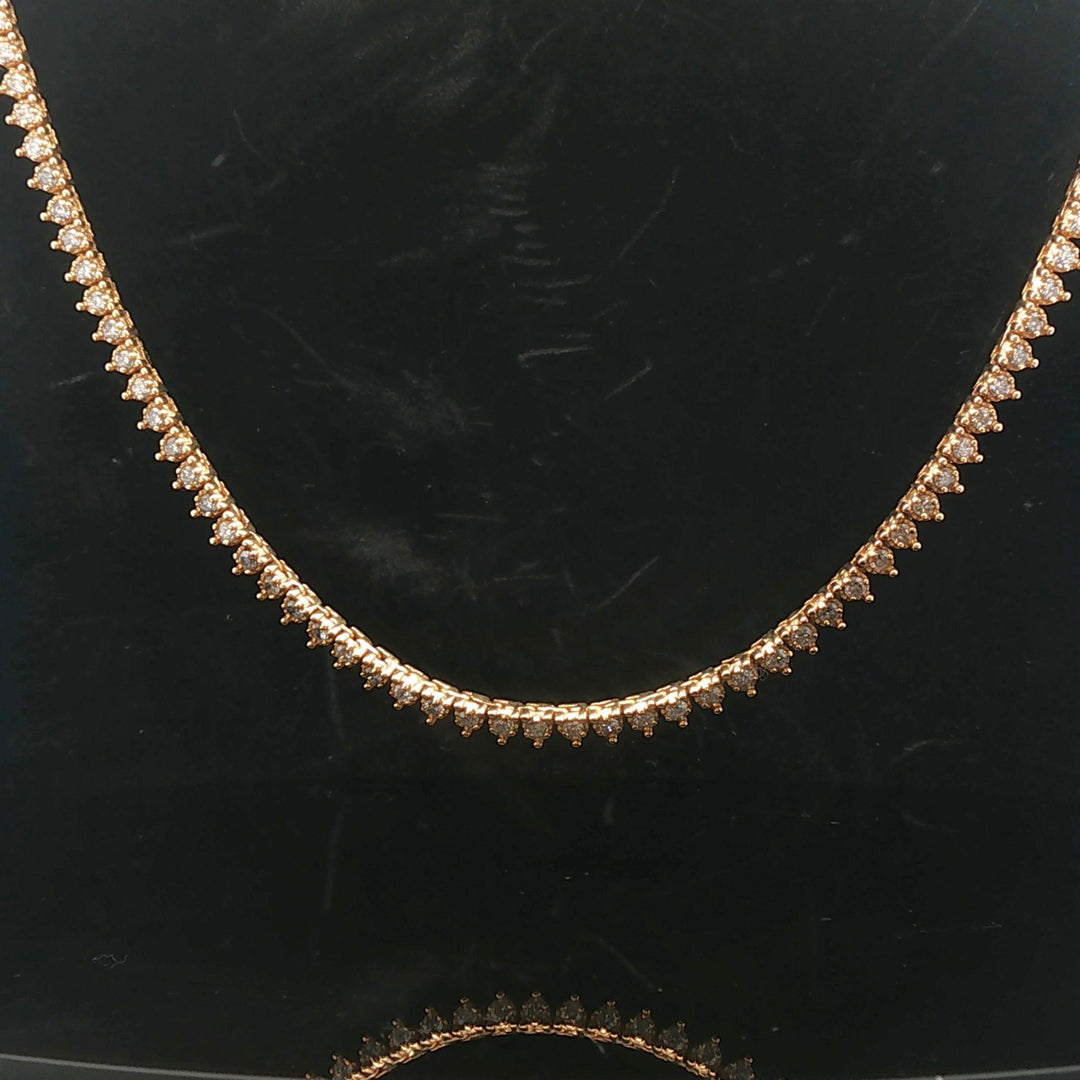 14k Yellow Gold and 8cttw Diamond 27g Tennis Necklace 18.5"