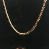 14k Yellow Gold and 8cttw Diamond 27g Tennis Necklace 18.5"