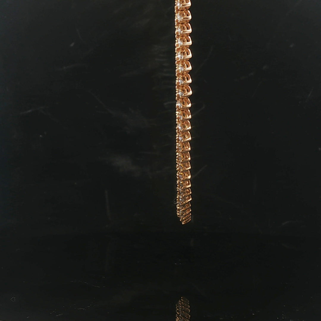 14k Yellow Gold and 8cttw Diamond 27g Tennis Necklace 18.5"