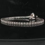 14k White Gold and 3cttw Diamond Heart Charm Tennis Bracelet 7"