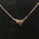 14k Yellow Gold Topaz and Diamond Ladies Pendant Necklace 17"
