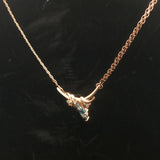 14k Yellow Gold Topaz and Diamond Ladies Pendant Necklace 17"