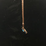 14k Yellow Gold Topaz and Diamond Ladies Pendant Necklace 17"