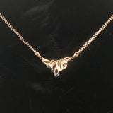 14k Yellow Gold Topaz and Diamond Ladies Pendant Necklace 17"