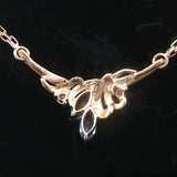 14k Yellow Gold Topaz and Diamond Ladies Pendant Necklace 17"