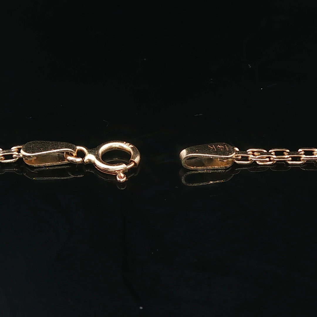 14k Yellow Gold Topaz and Diamond Ladies Pendant Necklace 17"