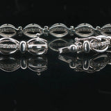 18k White Gold and 1cttw Diamond 17.3g Fancy Oval Link Bracelet 7"