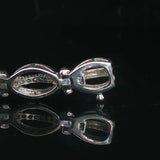 18k White Gold and 1cttw Diamond 17.3g Fancy Oval Link Bracelet 7"