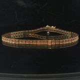 18k Yellow Gold and 2cttw Diamond 14.7g Solid Squared Tennis Bracelet 7.25"