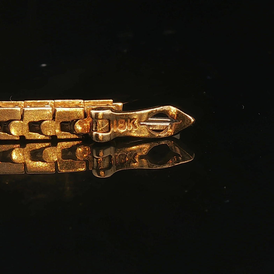 18k Yellow Gold and 2cttw Diamond 14.7g Solid Squared Tennis Bracelet 7.25"
