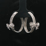 18k White Gold and 0.39cttw Diamond Inside Out Bow Hoop Earrings
