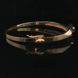 14k Yellow Gold and 0.25ct Bezel Set Diamond Bypass Bangle Bracelet 7"