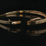 14k Yellow Gold and 0.25ct Bezel Set Diamond Bypass Bangle Bracelet 7"