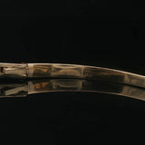 14k Yellow Gold and 0.25ct Bezel Set Diamond Bypass Bangle Bracelet 7"