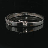 14k White Gold and 2cttw Diamond Solid 17.7g Bangle Bracelet 6.75"